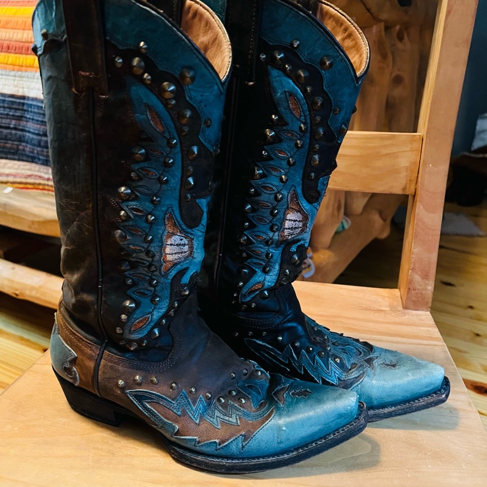 Stetson Women's Heeled Boots - Blue and Brown
